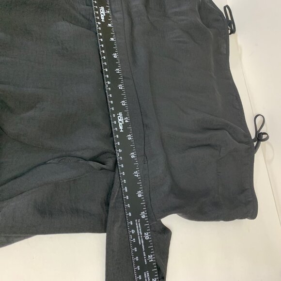 Express Black Ruffle Tie Wrap Dress XL Petite Sleeveless Spaghetti Strap Smocked - Picture 10 of 13